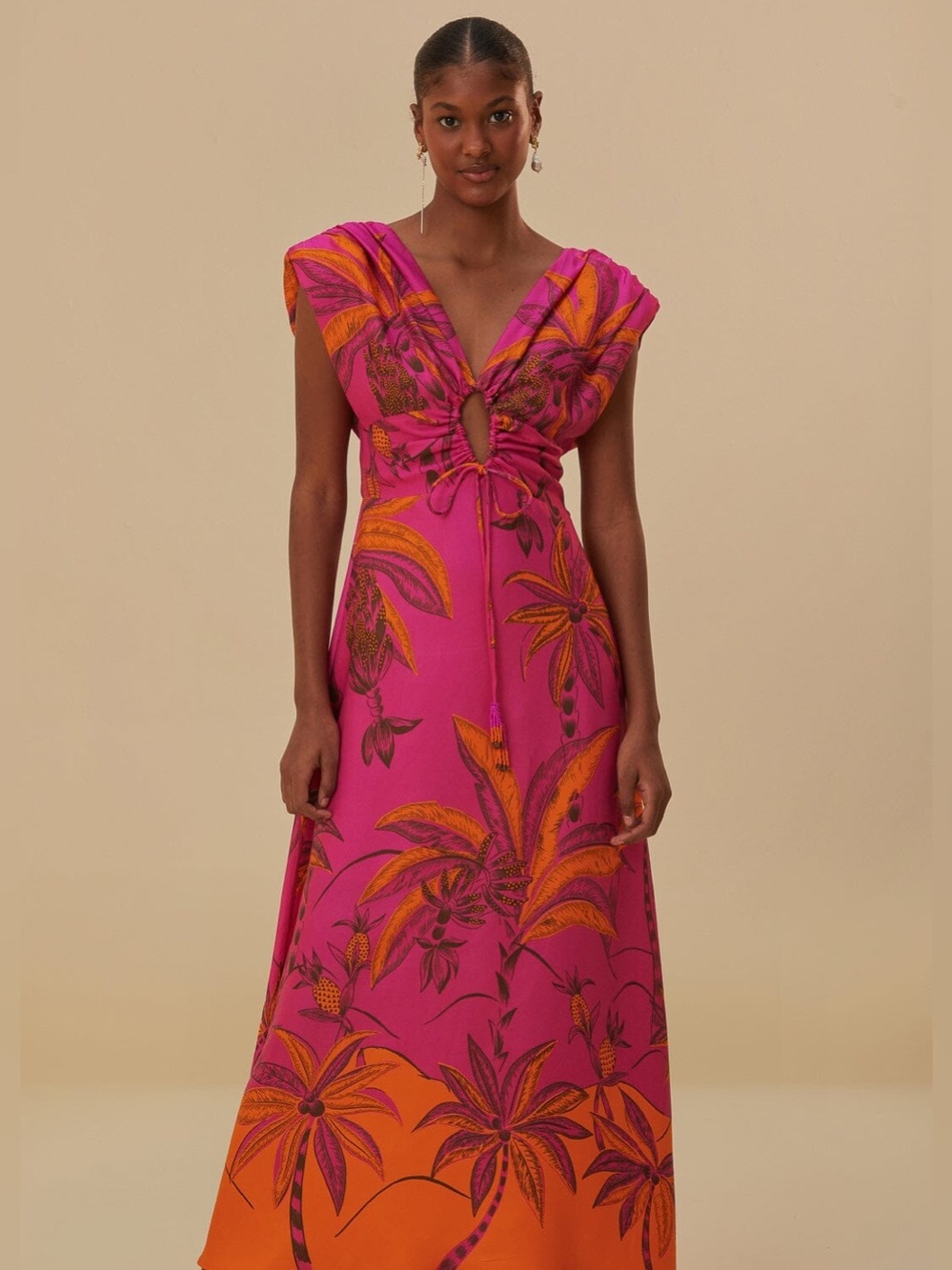 Farm Rio: Pink Beach Forest Maxi Dress - Picture 2 of 12
